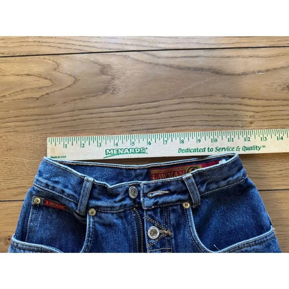 Vintage 90’s Lawman Western Slim Fit Straight‎ Leg Dark Blue Denim Jeans Size 1
